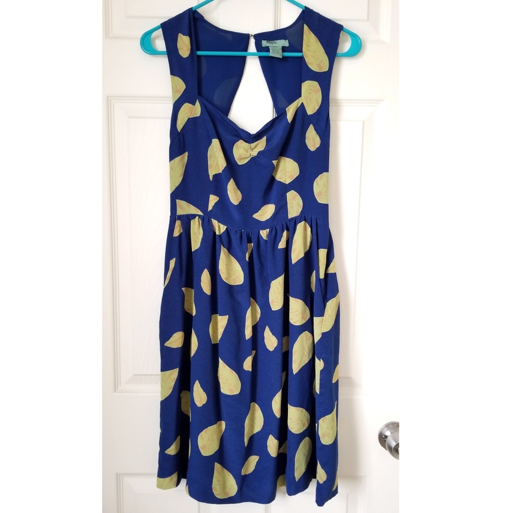 Anthropologie Maple Navy Leaf Dress *WITH POCKETS*